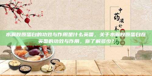 水解胶原蛋白的功效与作用是什么英国，关于水解胶原蛋白在英国的功效与作用，你了解多少？