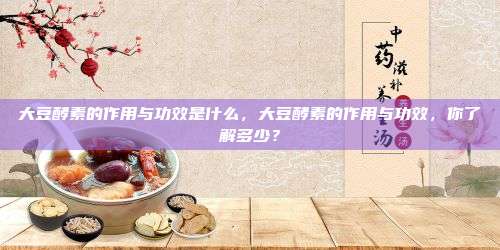 大豆酵素的作用与功效是什么，大豆酵素的作用与功效，你了解多少？