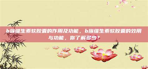 b族维生素软胶囊的作用及功能，b族维生素软胶囊的效用与功能，你了解多少？