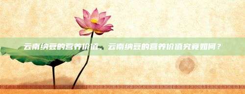 云南纳豆的营养价值，云南纳豆的营养价值究竟如何？