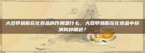 大豆卵磷脂在化妆品的作用是什么，大豆卵磷脂在化妆品中扮演何种角色？