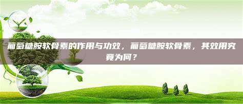 葡萄糖胺软骨素的作用与功效，葡萄糖胺软骨素，其效用究竟为何？