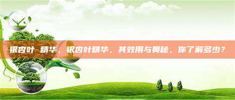 银杏叶 精华，银杏叶精华，其效用与奥秘，你了解多少？