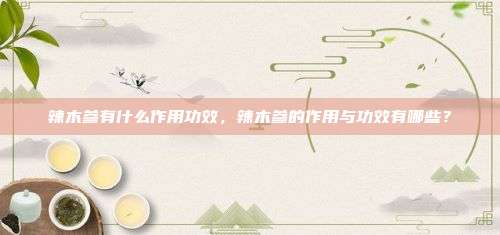 辣木参有什么作用功效，辣木参的作用与功效有哪些？