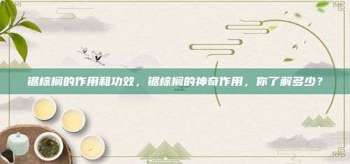 锯棕榈的作用和功效，锯棕榈的神奇作用，你了解多少？